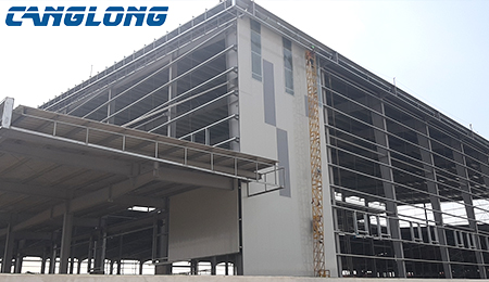 Cambodia 10000 square meters steel structure clothing factory project is under construction