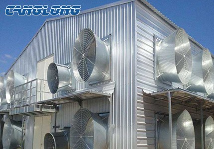 Broiler house ventilation and cooling equipment
