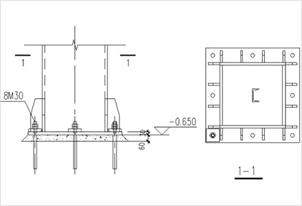 The exposed column foot is exposed