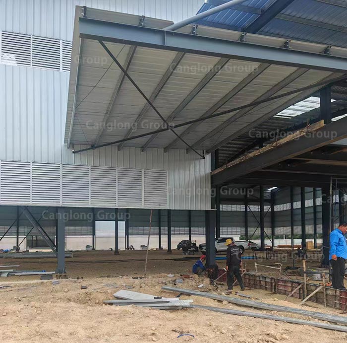 Thailand multi span steel workshop building