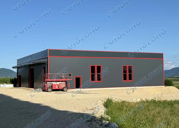 Bosnia and Herzegovina 25x25m double slope prefab warehouse