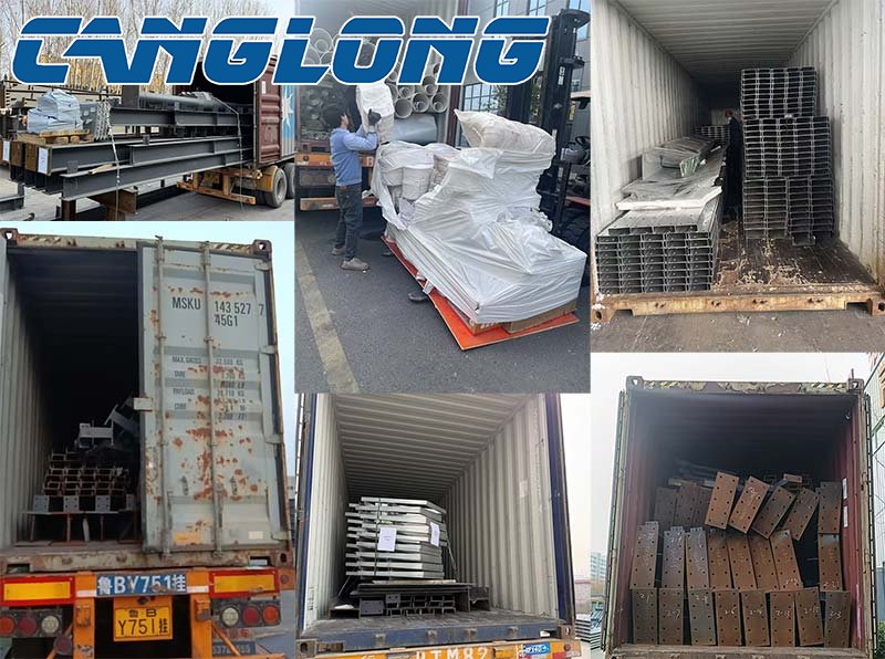 steel structure kits packaged and shipped