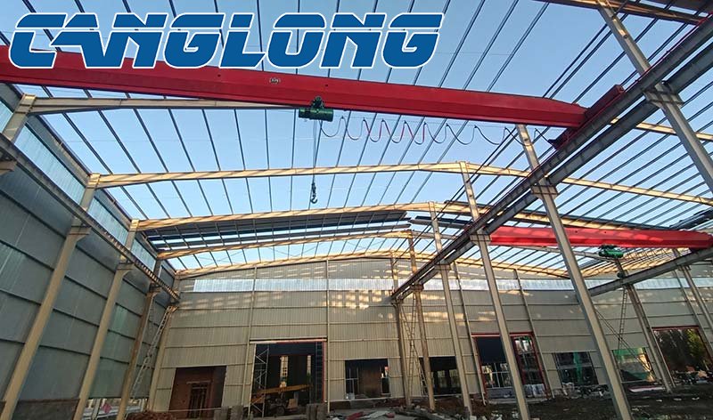 portal frame crane beam installation