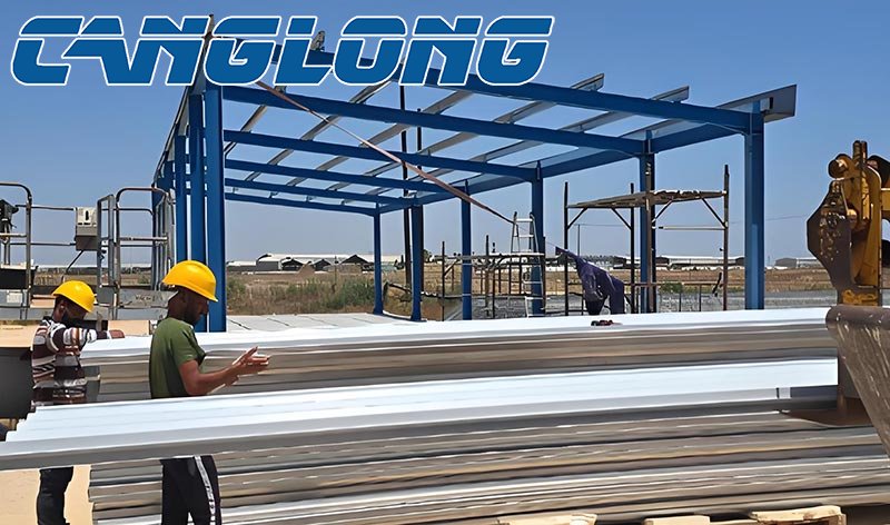 Cyprus single slope steel warehouse